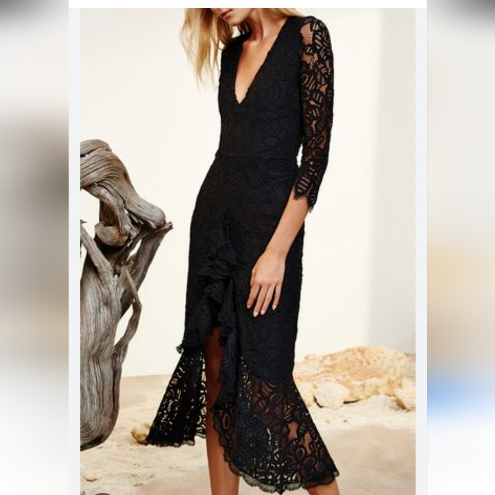 Alexis Black Lace Long Sleeve Dress